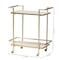 Baxton Studio Louise Contemporary Glam and Luxe Gold Metal and White Marble 2Tier Wine Cart 222-12528-ZORO - alternate 6
